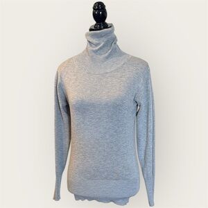 Doublju Women's Gray Turtleneck Long Sleeve Top